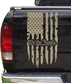 img 4 attached to Distressed American Tailgate Constitution Compatible Exterior Accessories best - Bumper Stickers, Decals & Magnets