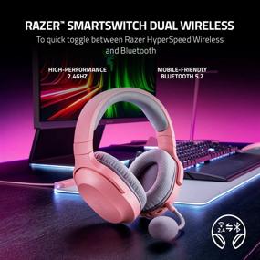 img 3 attached to Razer Barracuda X Wireless Gaming & Mobile Headset 2022 Model - 2.4GHz + Bluetooth, Lightweight 250G, 40Mm Drivers, 50 Hr Battery - Quartz Pink