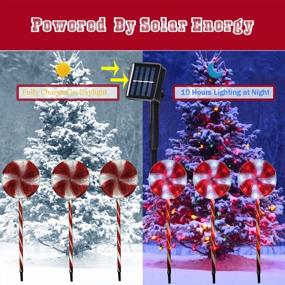 img 3 attached to Solar-Powered Christmas Pathway Lights For Outdoor Décor - Red And White Lollipop Design