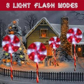 img 2 attached to Solar-Powered Christmas Pathway Lights For Outdoor Décor - Red And White Lollipop Design