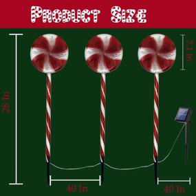 img 1 attached to Solar-Powered Christmas Pathway Lights For Outdoor Décor - Red And White Lollipop Design