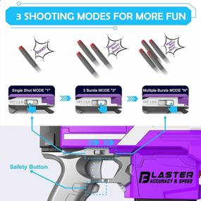 img 1 attached to Motorized Toy Foam Blaster Gun With 100 Pcs Darts For 6-10 Year Old Boys & Girls, DIY Automatic Machine Gun Outdoor Games - Snowcinda (Purple)