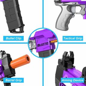 img 2 attached to Motorized Toy Foam Blaster Gun With 100 Pcs Darts For 6-10 Year Old Boys & Girls, DIY Automatic Machine Gun Outdoor Games - Snowcinda (Purple)