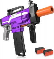 motorized toy foam blaster gun with 100 pcs darts for 6-10 year old boys & girls, diy automatic machine gun outdoor games - snowcinda (purple) logo