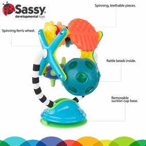 img 2 attached to Sassy Teethe & Twirl Sensation Station 2-In-1 Suction Cup High Chair Toy Developmental Tray Toy For Early Learning For Ages 6 Months And Up