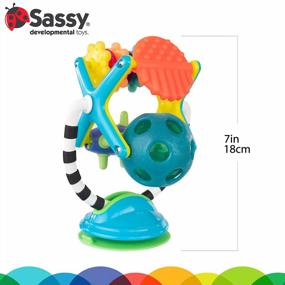 img 1 attached to Sassy Teethe & Twirl Sensation Station 2-In-1 Suction Cup High Chair Toy Developmental Tray Toy For Early Learning For Ages 6 Months And Up