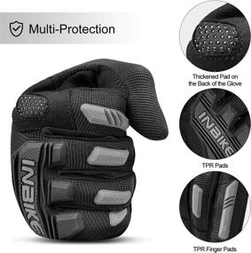 img 1 attached to INBIKE MTB Mountain Bike Gloves: Thicken EVA Padded, TPR Knuckle Protection, Touchscreen - Perfect for BMX, MX, ATV, Motorcycle