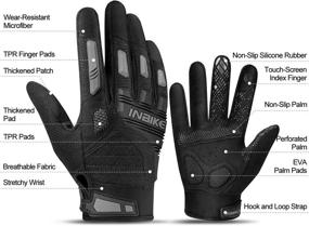 img 3 attached to INBIKE MTB Mountain Bike Gloves: Thicken EVA Padded, TPR Knuckle Protection, Touchscreen - Perfect for BMX, MX, ATV, Motorcycle