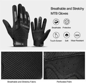 img 2 attached to INBIKE MTB Mountain Bike Gloves: Thicken EVA Padded, TPR Knuckle Protection, Touchscreen - Perfect for BMX, MX, ATV, Motorcycle