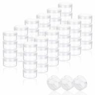 5 gram bpa free sample jars with lids - clear small cosmetic containers for lip balms, lotions, powders & eye shadows (zejia) логотип