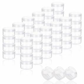 img 4 attached to 5 Gram BPA Free Sample Jars With Lids - Clear Small Cosmetic Containers For Lip Balms, Lotions, Powders & Eye Shadows (ZEJIA)