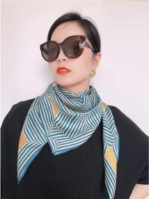 img 2 attached to Miwen Square Mulberry Hand Rolled Pattern Women's Accessories - Scarves & Wraps