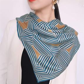 img 3 attached to Miwen Square Mulberry Hand Rolled Pattern Women's Accessories - Scarves & Wraps