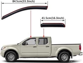 img 3 attached to 🚗 Лайтроник WV194407: Затемненный прозрачный дефлектор бокового окна, установка внутрь канала, защита от дождя - комплект из 4 шт. для Nissan Frontier & Navara Crew Cab 2005-2020.