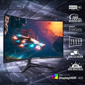 img 3 attached to Sceptre C325B QWD168: FreeSync Adjustable DisplayPort with Height Adjustment, Blue Light Filter, Built-In Speakers and LED