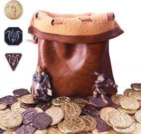 img 4 attached to Upgrade Your Gaming Experience With 70PCS Metal DND Coins & PU Leather Bag Set – Featuring 30 Gold, 20 Silver, And 20 Copper Coins, Perfect For Fantasy Board Games, Complete With Retro Leather Pouch