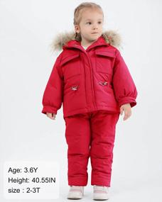 img 2 attached to WESIDOM Toddler Winter Outfit Sets - Children'S Hooded Artificial Fur Down Jacket And Ski Bib Pants Snowsuit For Boys And Girls