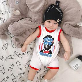 img 3 attached to 4Th Of July Baby Boys Romper Bodysuit - US Flag Independence Day Outfit For Infants