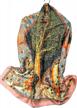 women's long floral satin scarf - luxurious shanlin silk feel with gift box logo