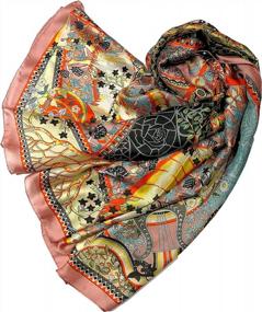 img 2 attached to Women'S Long Floral Satin Scarf - Luxurious Shanlin Silk Feel With Gift Box