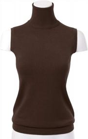 img 3 attached to Allsense Women'S Sleeveless Ribbed Pullover Turtleneck Knit Sweater Tunic S Brown