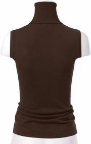 img 1 attached to Allsense Women'S Sleeveless Ribbed Pullover Turtleneck Knit Sweater Tunic S Brown