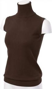 img 2 attached to Allsense Women'S Sleeveless Ribbed Pullover Turtleneck Knit Sweater Tunic S Brown