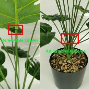 img 3 attached to 22" Tropical Split Leaf Plant - BeGrit Faux Monstera Desk Plant For Home Office Decor & Housewarming Gift