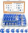 ispinner 52pcs cable clamps assortment kit, 304 stainless steel rubber cushion pipe clamps in 6 sizes 1/4" 5/16" 3/8" 1/2" 5/8" 3/4" (blue) logo