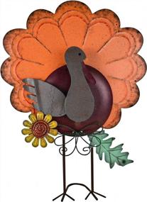 img 4 attached to 14.5 Inch Metal Free Standing Turkey Decoration For Autumn Fall Thanksgiving Harvest Yard Decor - ALLADINBOX