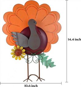 img 2 attached to 14,5-дюймовое металлическое отдельно стоящее украшение из индейки для осеннего декора для сада на День Благодарения - ALLADINBOX