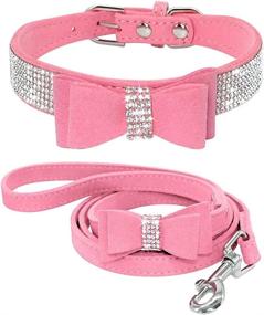 img 4 attached to 💎 Sparkling Rhinestone Leather Dog & Cat Collar - Luxurious Crystal Diamonds Studded for Dogs of All Sizes - Beirui Brand