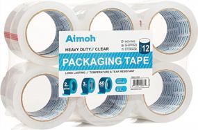 img 1 attached to Super Strong 12-Pack Heavy Duty Clear Packing Tape With Acrylic Adhesive For Moving, Packaging And Shipping - 2.7Mil Commercial Grade, 1.88" X 60 Yards, 3" Core Refill - (11632)
