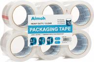 super strong 12-pack heavy duty clear packing tape with acrylic adhesive for moving, packaging and shipping - 2.7mil commercial grade, 1.88" x 60 yards, 3" core refill - (11632) logo