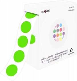 img 4 attached to Organize With Ease: PARLAIM 0.5 Round Color Coding Labels - 1000 Stickers In Light Green On A ROLL!