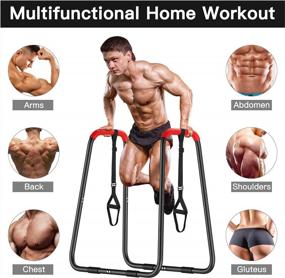 img 1 attached to EVERYMILE Multi-Function Dip Station With Handles - Heavy Duty Strength Training Stand For Triceps Dips, Push-Ups, L-Sits And Pull Ups - Ideal For Home Gym Fitness Workouts