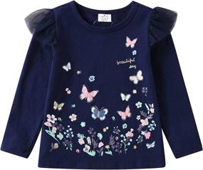 img 4 attached to 🦋 VIKITA Purple Butterfly Cotton Girls' Clothing - Tops, Tees & Blouses