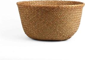 img 1 attached to Small Seagrass Belly Basket By BlueMake - Perfect For Storage, Plant Pot, Laundry, Picnic & Grocery!