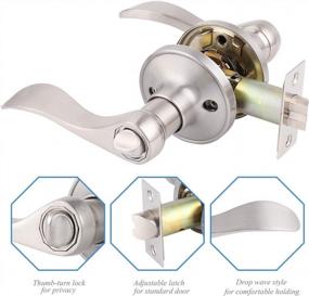 img 1 attached to Satin Nickel Door Lock Handles For Bed And Bath Privacy - Set Of 3 Without Key