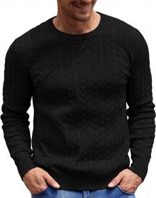 img 4 attached to Stay Stylish With Aimeilgot Men'S Cable Knit Pullover Sweater