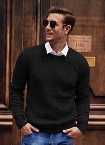 img 3 attached to Stay Stylish With Aimeilgot Men'S Cable Knit Pullover Sweater