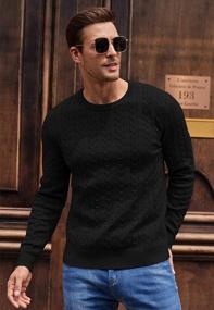 img 1 attached to Stay Stylish With Aimeilgot Men'S Cable Knit Pullover Sweater