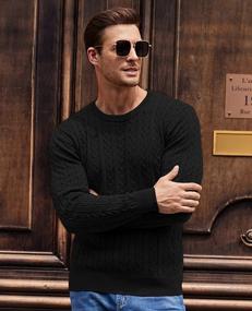 img 2 attached to Stay Stylish With Aimeilgot Men'S Cable Knit Pullover Sweater