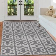 outdoor patio rug 4x6 ft - textured weave indoor outdoor rugs - washable balcony rug for home, garden, picnic, camping logo