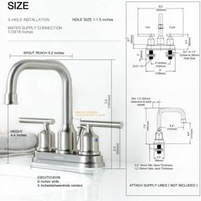 img 1 attached to WOWOW 2 Handle Bathroom Faucet 4 Inch Centerset Bathroom Sink Faucets With Lift Rod Drain Assembly High Arc Commercial Lavatory Faucet Brushed Nickel Vanity Faucet