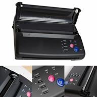 thermal tattoo transfer copier printer with stencil paper for temporary and permanent designs on skin in black ink logo