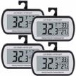 keep your food fresh with aevete refrigerator thermometer - digital fridge freezer temperature gauge - magnetic back - large lcd - easy to read - pack of 4 - black logo