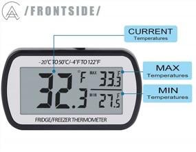 img 3 attached to Keep Your Food Fresh With AEVETE Refrigerator Thermometer - Digital Fridge Freezer Temperature Gauge - Magnetic Back - Large LCD - Easy To Read - Pack Of 4 - Black