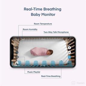 img 2 attached to Miku Smart Baby Monitor - Approved for HSA/FSA - Real-Time Breathing & Movement Monitor - Sleep Tracking & HD Video - Two-Way Talk, Night Vision, Audio, Sound, Humidity & Temperature Monitoring