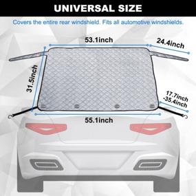 img 1 attached to Magnetic Frost Protector Rear Windshield Snow Cover For Trucks SUVs Vans - 3 Layers All Weather Protection Automotive Accessories